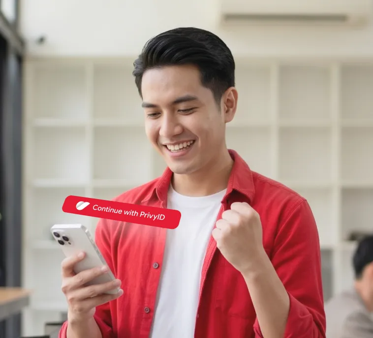 Pengguna masuk ke layanan merchant dengan Login with Privy